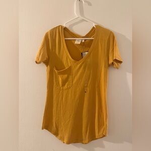 Mustard V-Neck Women's Top